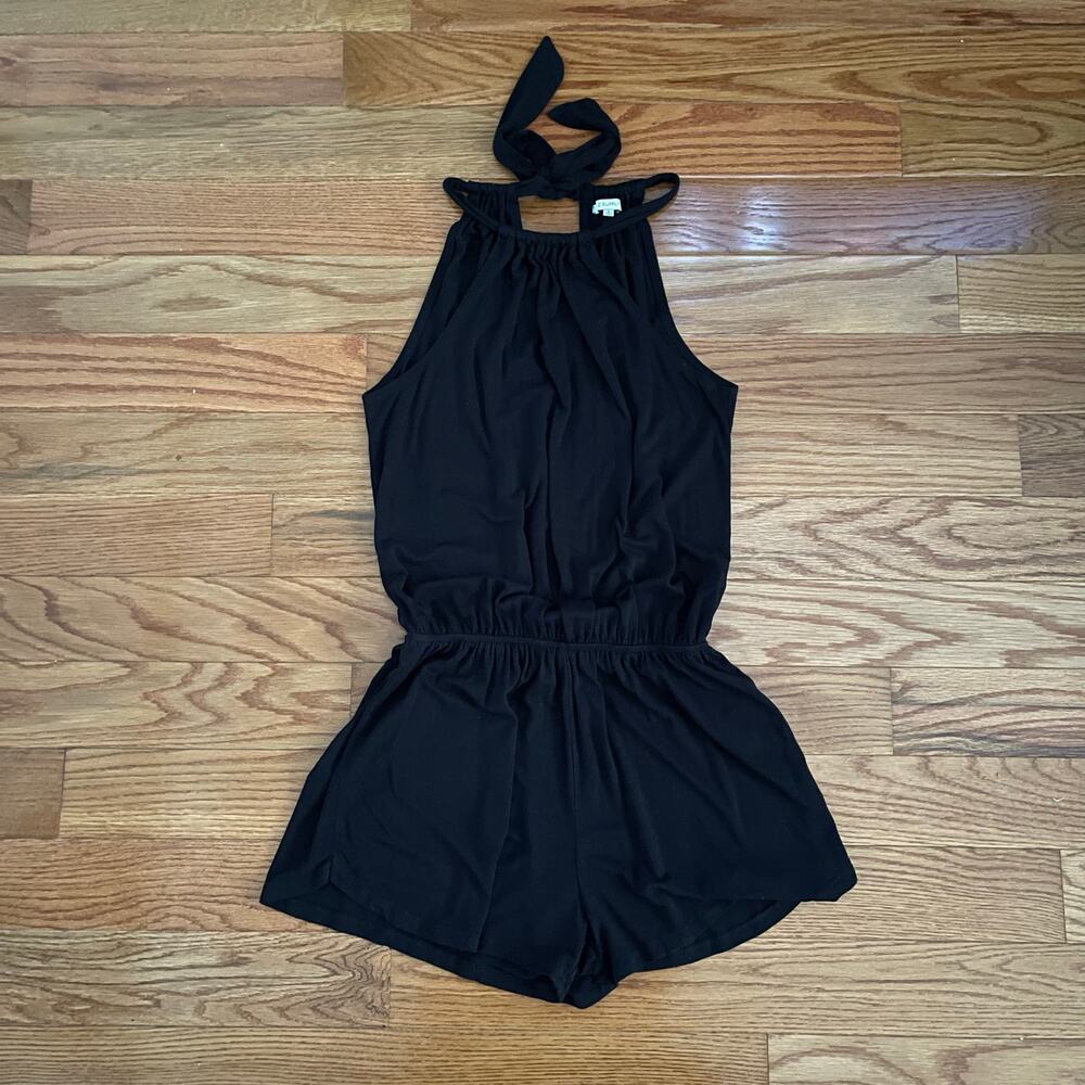 Z Supply Romper Womens Small Black Halter Neckline Casual Summer Beach Vacation